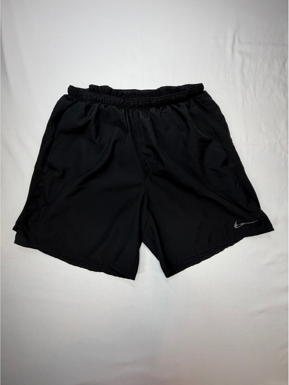 Nike Men's Athletic Shorts Elastic Waistband Logo Solid Size Large Black